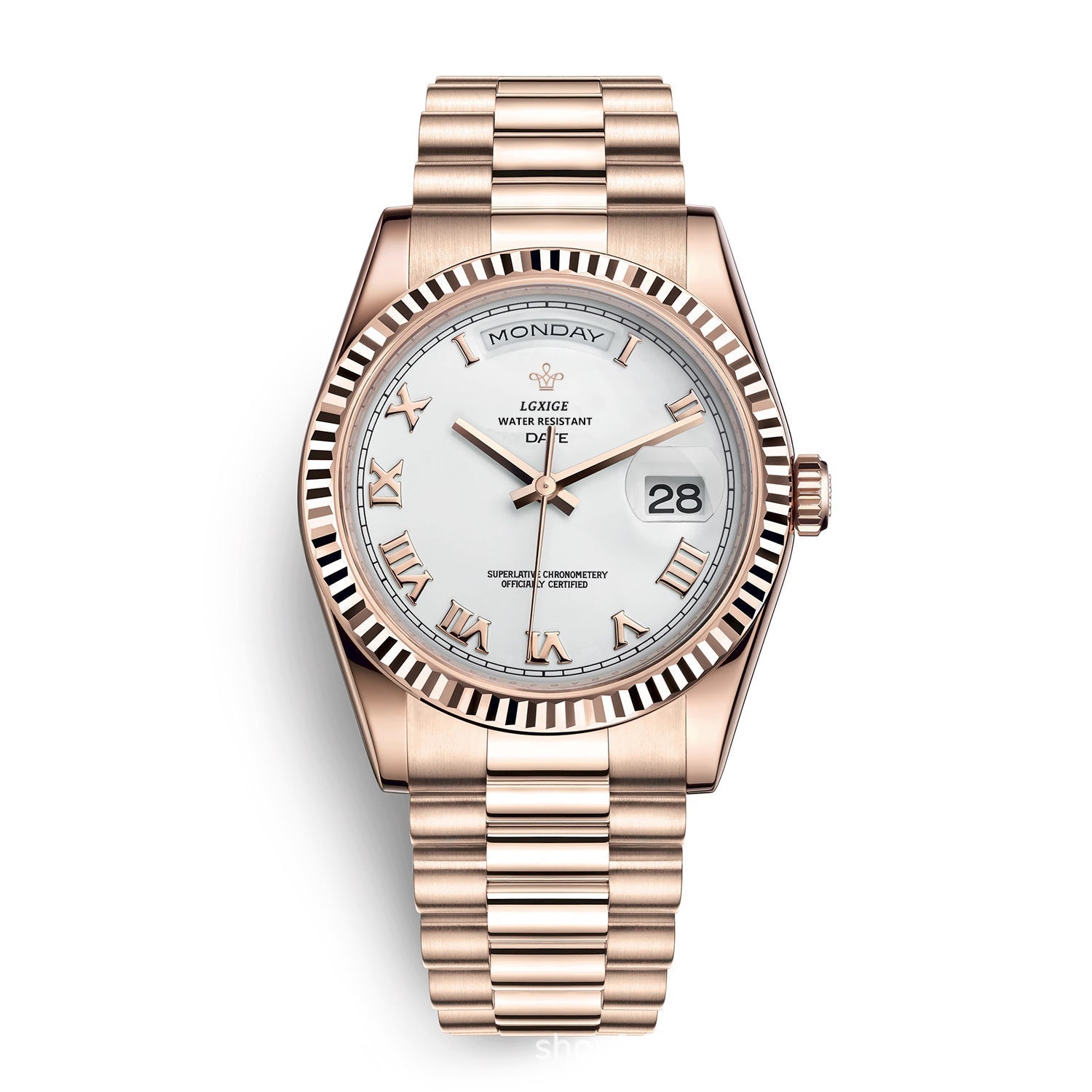 KYNOR DATE TIME - WHITE ROSE GOLD